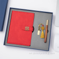 Anpassad dagbok Notbok Gift Set Luxury Pu Leather Hardcover Notebook Stationär anpassad logotyp med penna journalplanerare tryckning